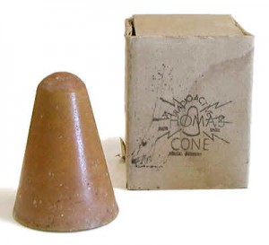 Cone containing uranium ore. This "emanator" was put in water for drinking to boost immunity.